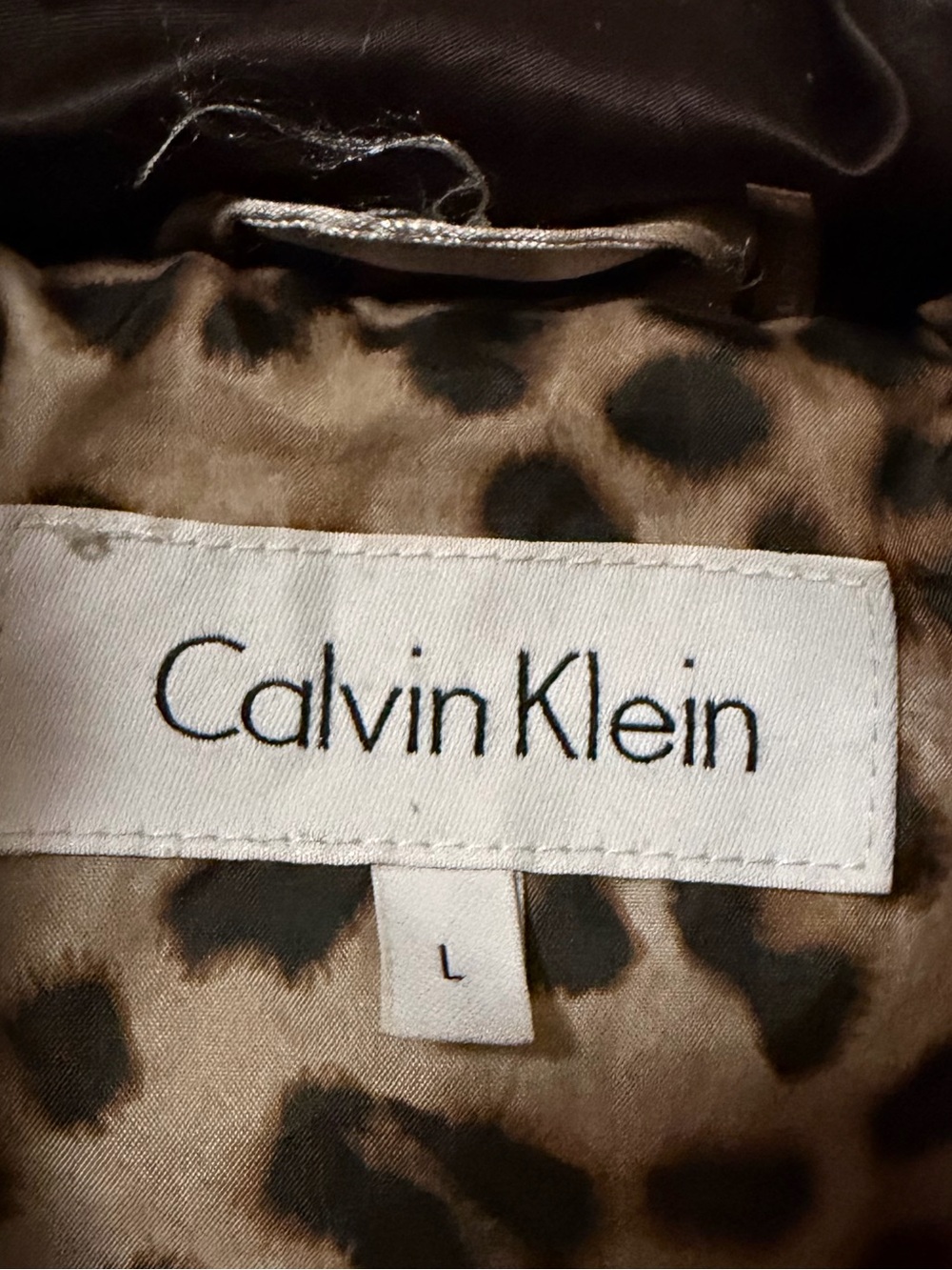 Calvin Klein Women’s Brown Puffer Jacket with High Collar - Picture 3 of 4